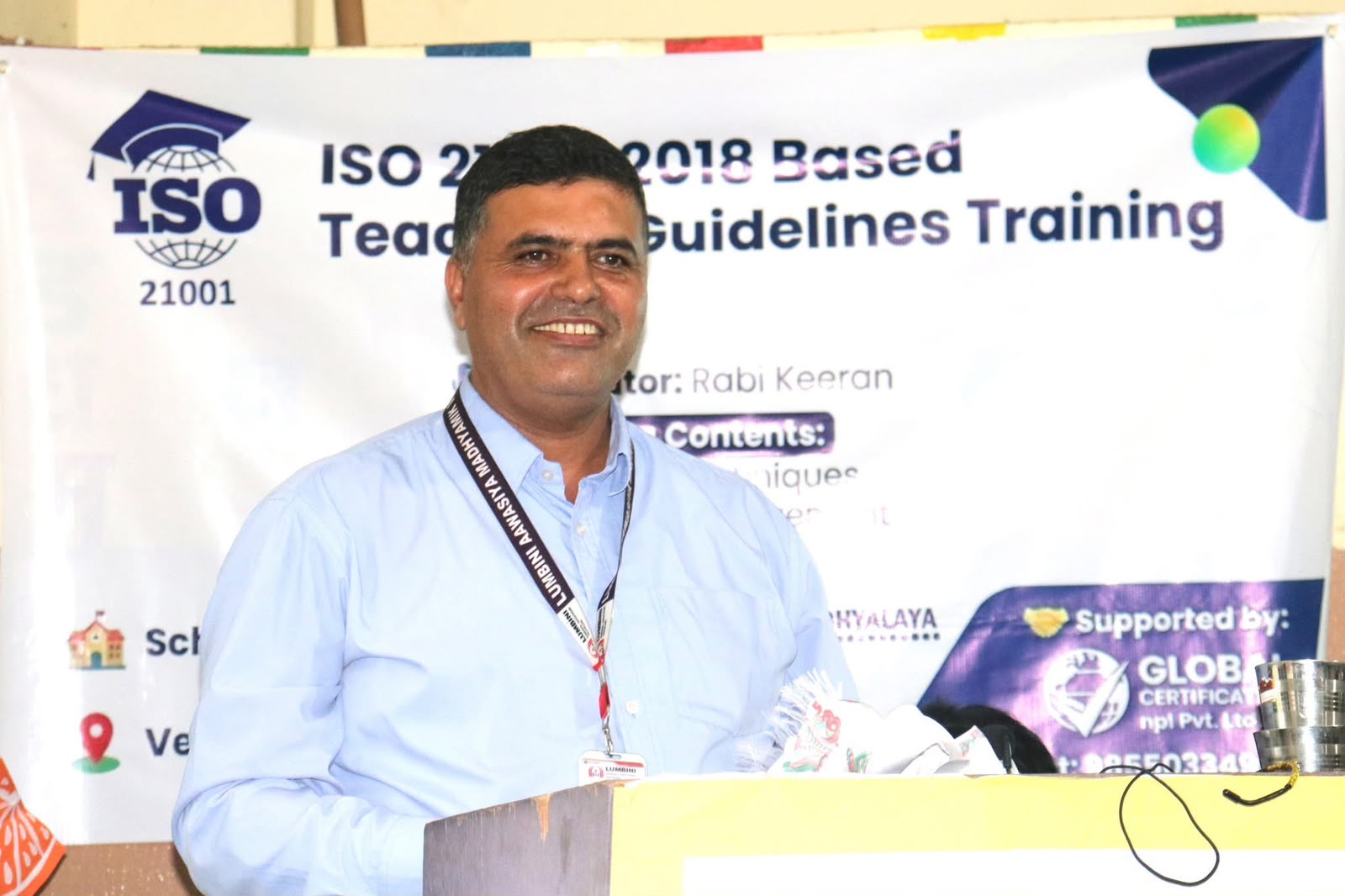 Speaking at an ISO 21001:2018 teaching guidelines training